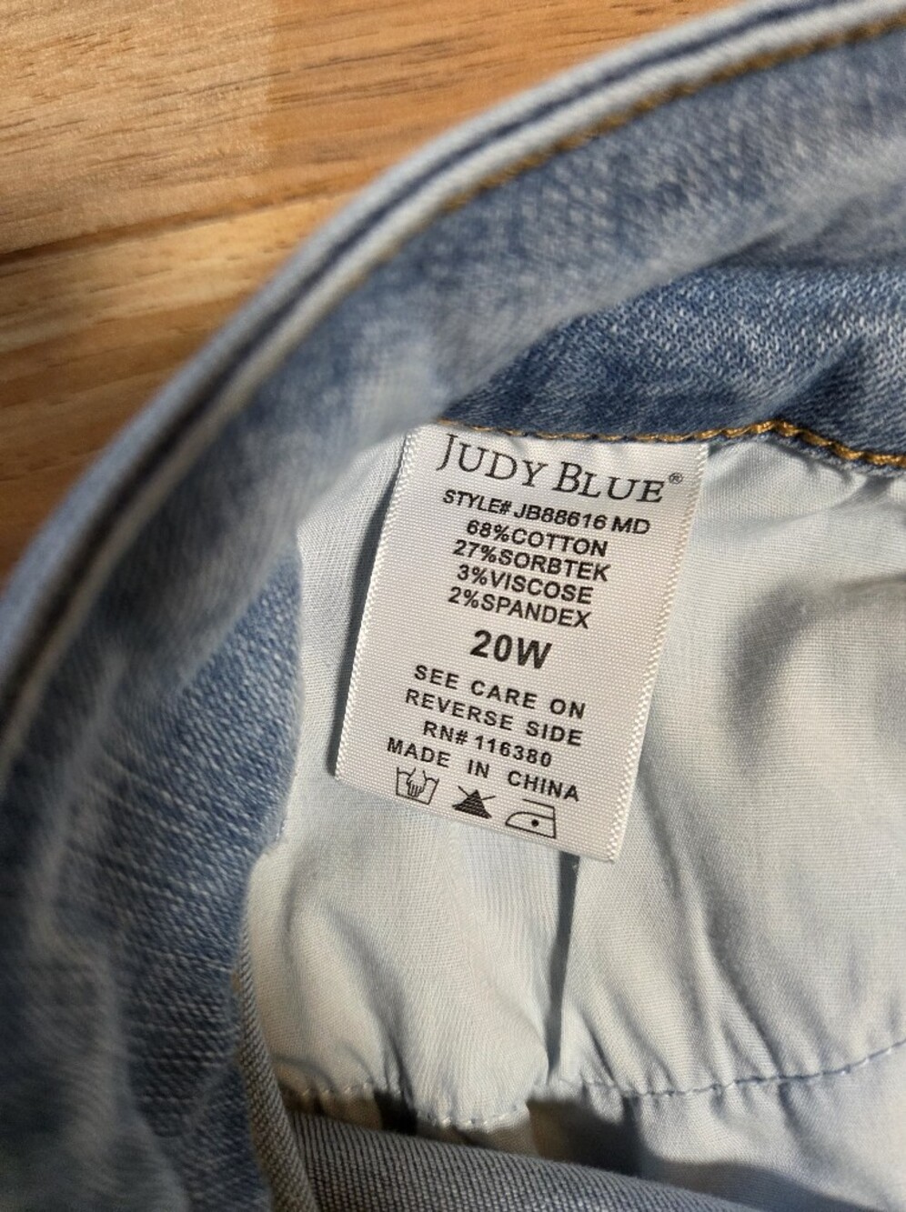 Judy Blue Wide Leg Crop Jeans Womens 20W Light Blue Stretch Denim - Picture 8 of 8